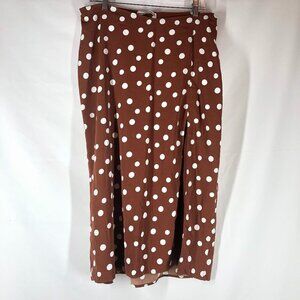 Abercrombie & Fitch Brown/White Polka Dot Skirt Size L